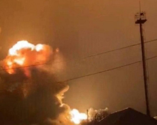 В Курской области ночью загорелась нефтебаза